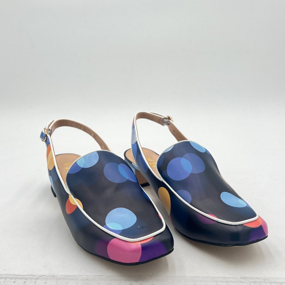 Ydn Colorful Dots Square Toe Block Low Heels Slin… - image 4